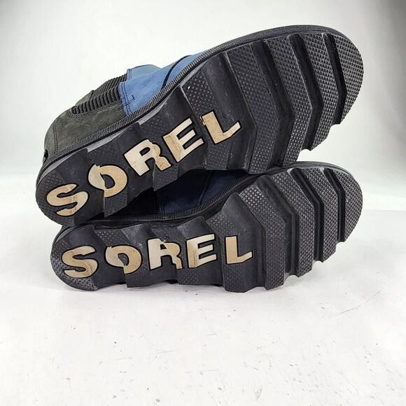 Sorel Joan of Arctic Wedge Chelsea Boots US 8.5 Blue Leather Ankle Booties Boot - Picture 6 of 12